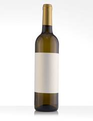 Isolated White Wine Bottle in a White Background