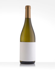 Isolated White Wine Bottle in a White Background