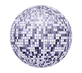 Very bright, blue mirror disco ball, vector illustration for your design