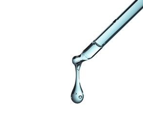 Liquid drop from laboratory glass Pipette