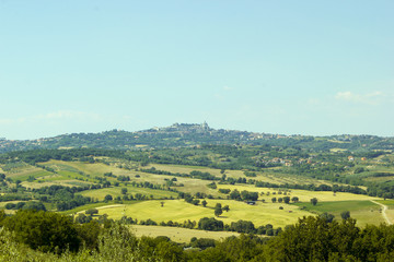 Panoramic view of Montefiascone from viterbo