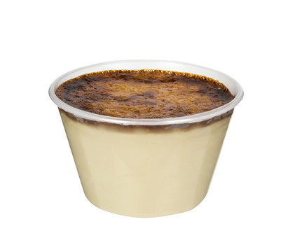 Custard on white background