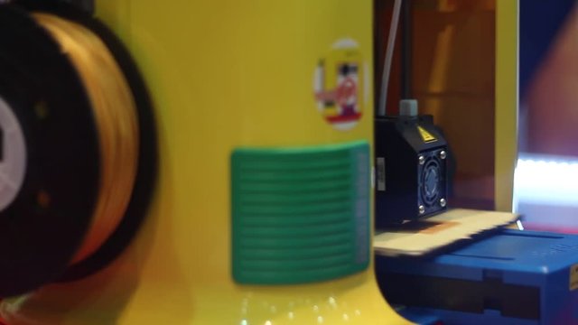 A revolutionary technology,a diy home made three dimensional printer, printing a plastic object made out of biodegreadable disposable plastic filament.