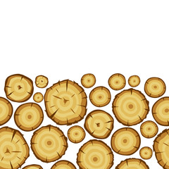 Seamless pattern with wood stumps. Background for forestry and lumber industry