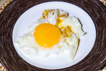 fried egg on a plate