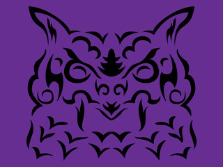 Tribal owl vector illustration