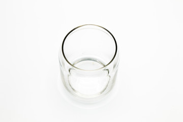 glass isolated on white background. It copy space and selection focus.