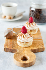 Raspberry cupcakes coffee