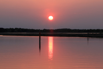 laguna di Bibione al tramonto