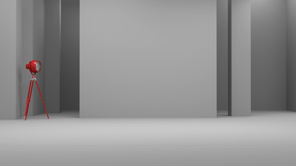 floor lamp in empty room 3d rendering