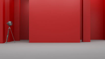 floor lamp in empty room 3d rendering