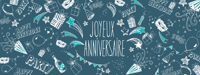 French Happy Birthday background