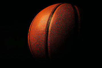 basketball ball on black background.