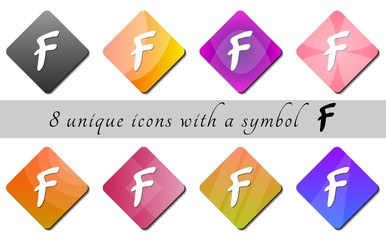 multicolored buttons with symbol. color buttons. button icon. multicolored icons for the site