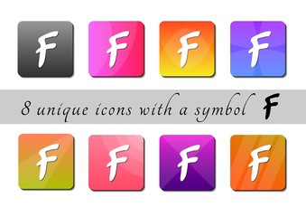 multicolored buttons with symbol. color buttons. button icon. multicolored icons for the site