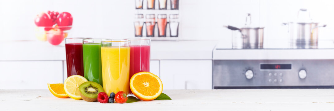 Saft Orangensaft Smoothie Smoothies Fruchtsaft Frucht Früchte Banner gesunde Ernährung