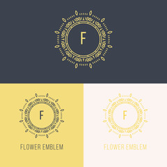  Elegant  Flower line art Logo Design