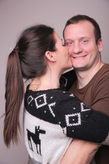 Couple in love. Romantic views. Hug. Love. Life. Family.