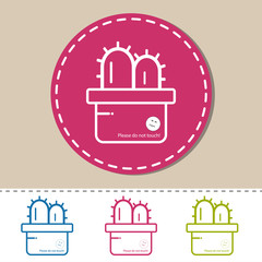 Obraz premium Cactus Do Not Touch Design - Colorful Vector Illustration - Isolated On White Background