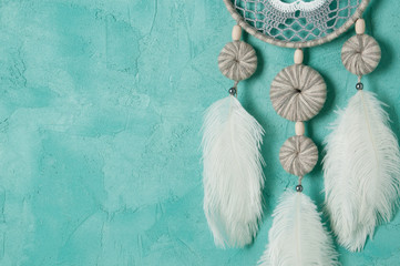 Dream catcher on aquamarine