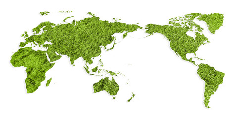 zielona Mapa świata 