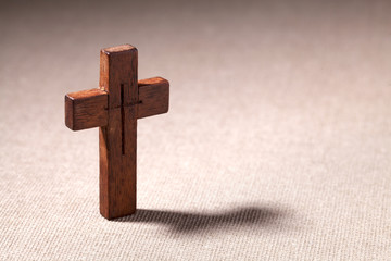 Wooden Christian cross.