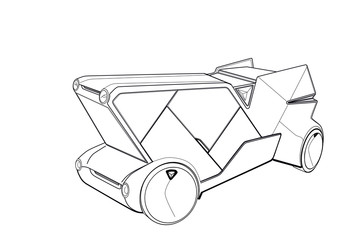 delivery van isolated on white