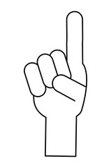 hand pointing up icon over white background, vector illustration