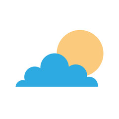 weather summer season sun clouds day vector illustration