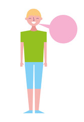 young people male man with speech bubble talk vector illustration