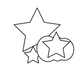 stars and cloud icon over white background, vector illustration