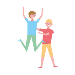 people male character men friends vector illustration