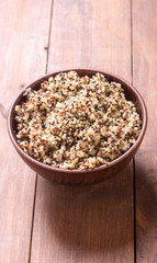 Healthy colorful cooked quinoa