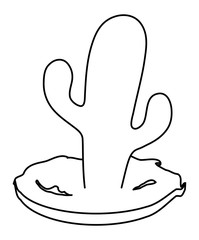 cactus plant icon over white background, vector illustration