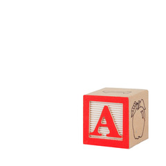 Toy Wooden Block Letter A