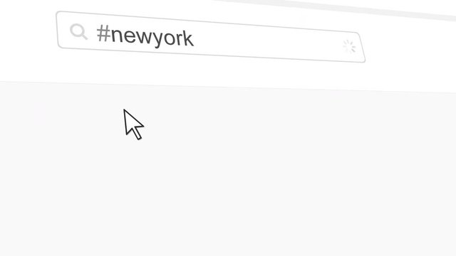 New York hashtag search through social media posts