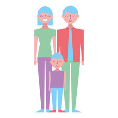 happy family standing together father mother and son vector illustration