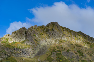 mountain landscape with rocky slopes on Krasnaya Polyana.