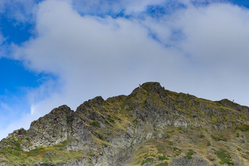 mountain landscape with rocky slopes on Krasnaya Polyana.