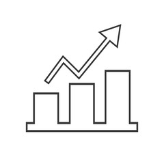 Graph chart vector icon. presentation and chart. Business concept