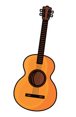 Naklejka premium acoustic guitar icon over white background, colorful design. vector illustration