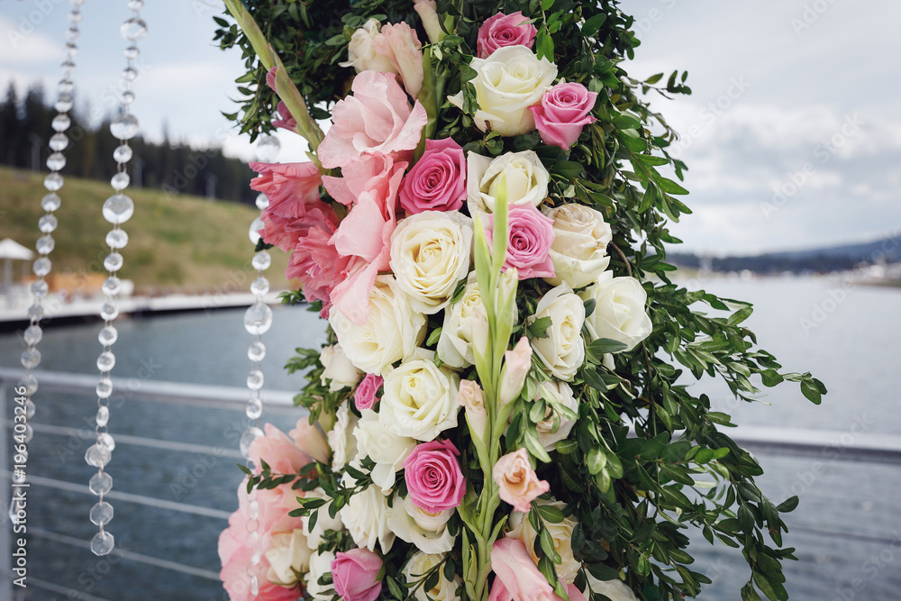 Wall mural rustic wedding decorations.