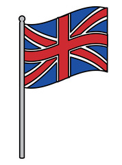 flag of united kingdom over white background, colorful design. vector illustration