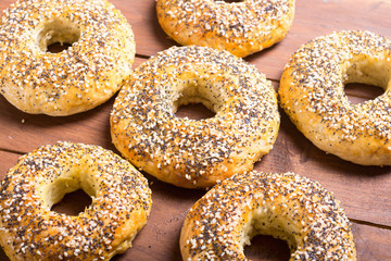 Homemade new york bagels