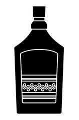 mexican tequila bottle icon over white background, vector illustration