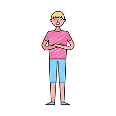 young people male man in casual clothes vector illustration drawing color design