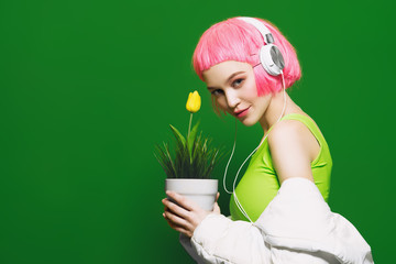 girl with flower pot