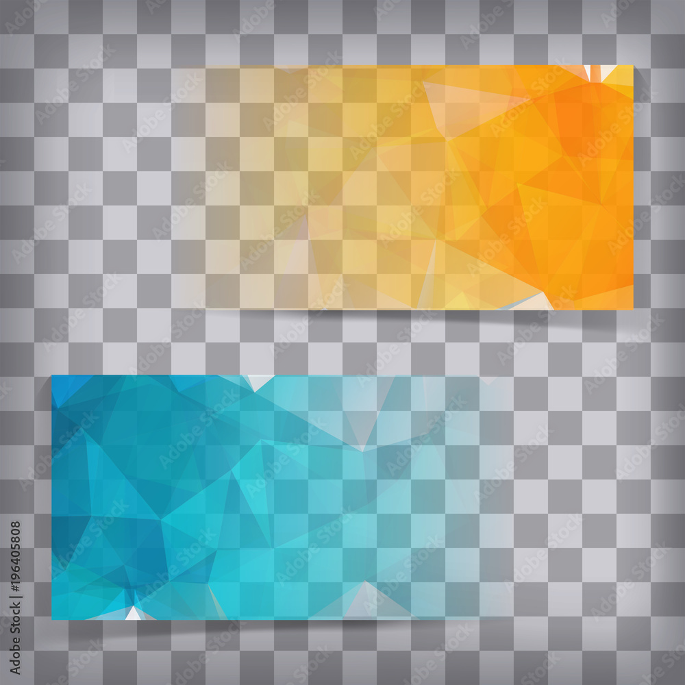 Poster abstract colorful triangular polygonal vector banners set