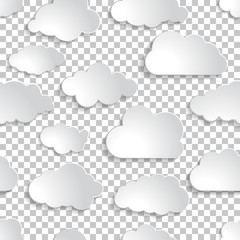 seamless illustration pattern of white clouds collection