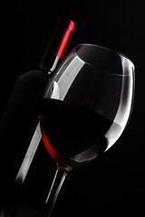 Bottle and Glass of Red Wine